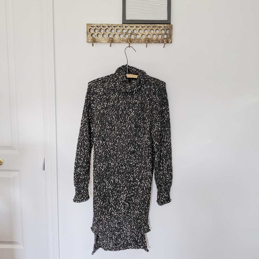 Zara knit | black & White chunky knit tunic dress⭐